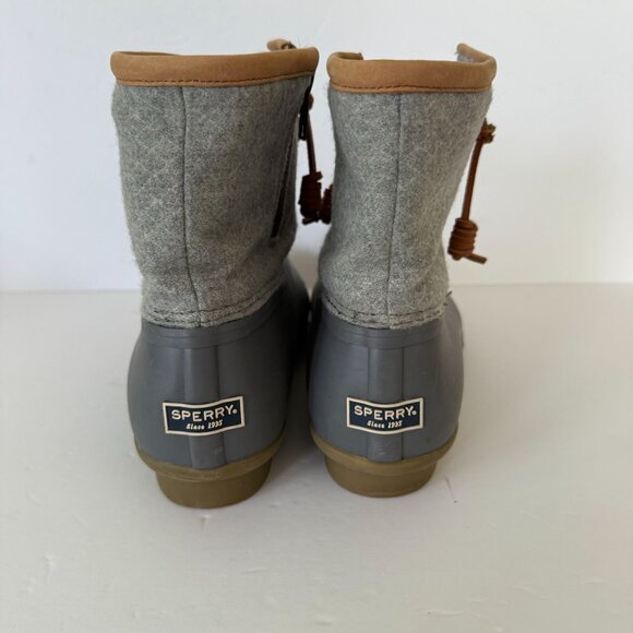 Sperry Womens Duck Boots 3M Thinsulate Insulation Size 10M Gray Tan Wool - Picture 7 of 11